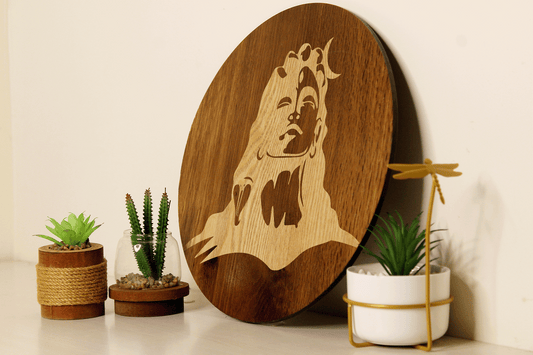 Adiyogi in Dhyan Mudra – Hand Crafted Veneer Art (Brown)