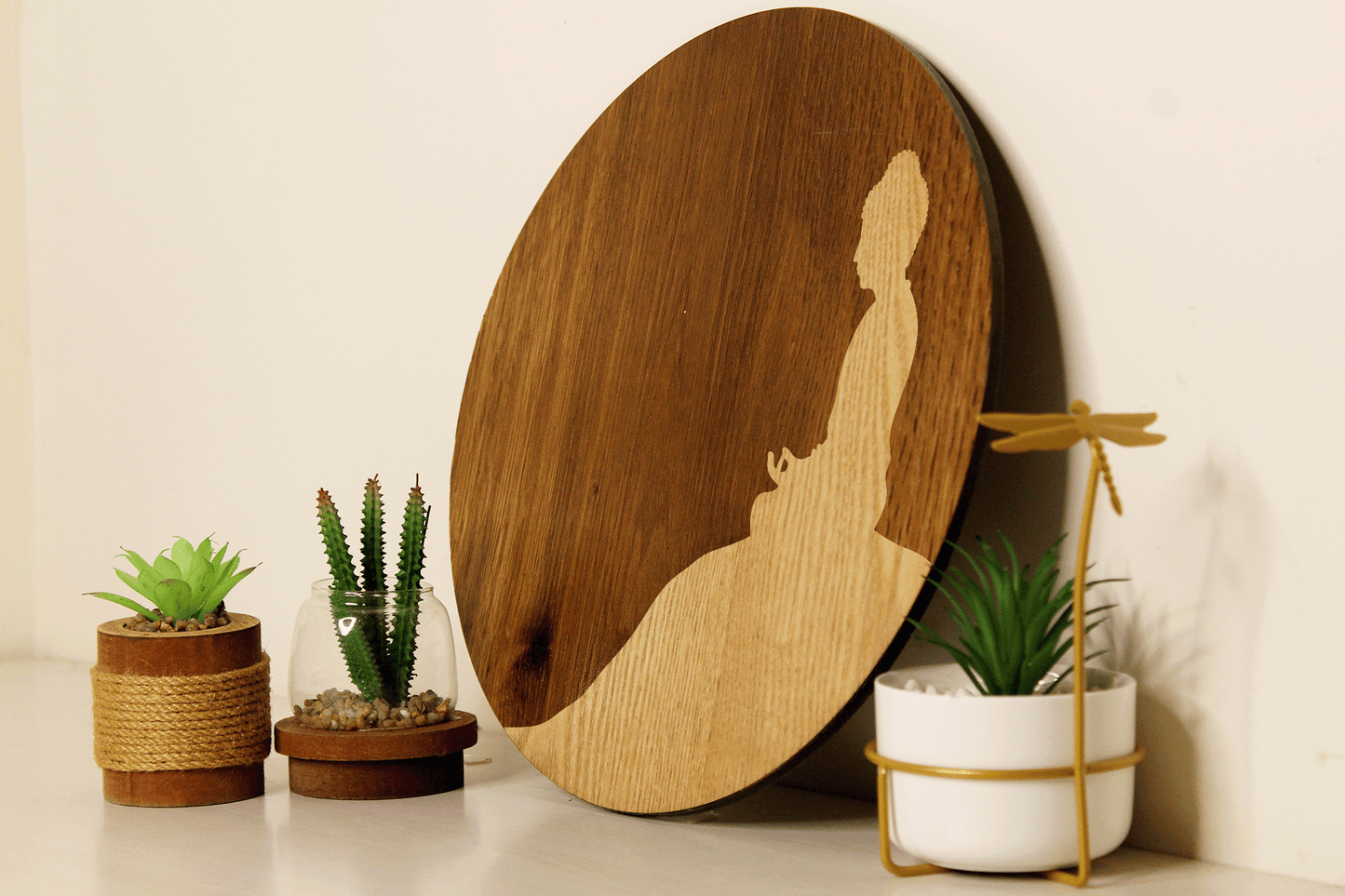 Budhha in Meditation-Handcrafted in Veneer Art (Brown)