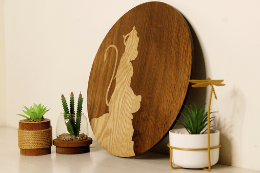 Hanuman Ji in Dhyan Mudra – Hand Crafted Veneer Art (Brown)