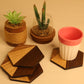 TriTone HexaWood Coaster – Set of 4