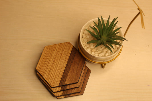 Rustic Geometry Coaster – Set of 4