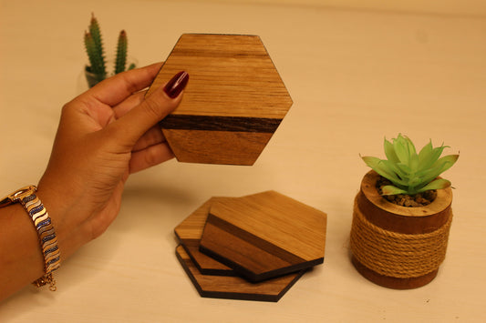Rustic Geometry Coaster – Set of 4