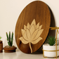 Blooming Lotus-Hand Crafted Veneer Art (Brown)