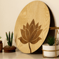 Blooming Lotus-Hand Crafted Veneer Art (Beige)