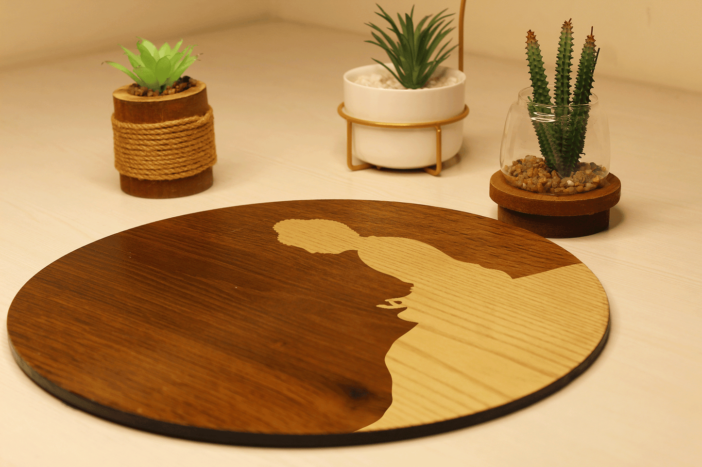 Budhha in Meditation-Handcrafted in Veneer Art (Brown)