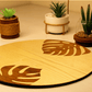 Tropica Leaves-Hand Crafted Veneer Art(Beige)