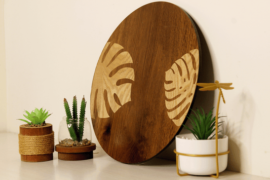Tropica Leaves-Hand Crafted Veneer Art(Brown)
