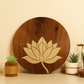Blooming Lotus-Hand Crafted Veneer Art (Brown)