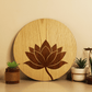 Blooming Lotus-Hand Crafted Veneer Art (Beige)