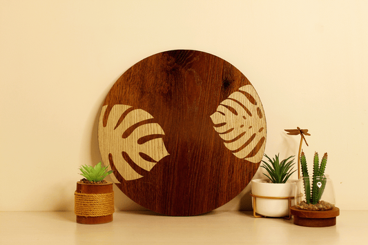 Tropica Leaves-Hand Crafted Veneer Art(Brown)