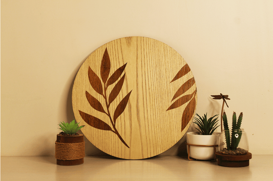 Serene Branch-Hand Crafted Veneer Art(Beige)