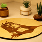 Adiyogi in Dhyan Mudra – Hand Crafted Veneer Art (Beige)