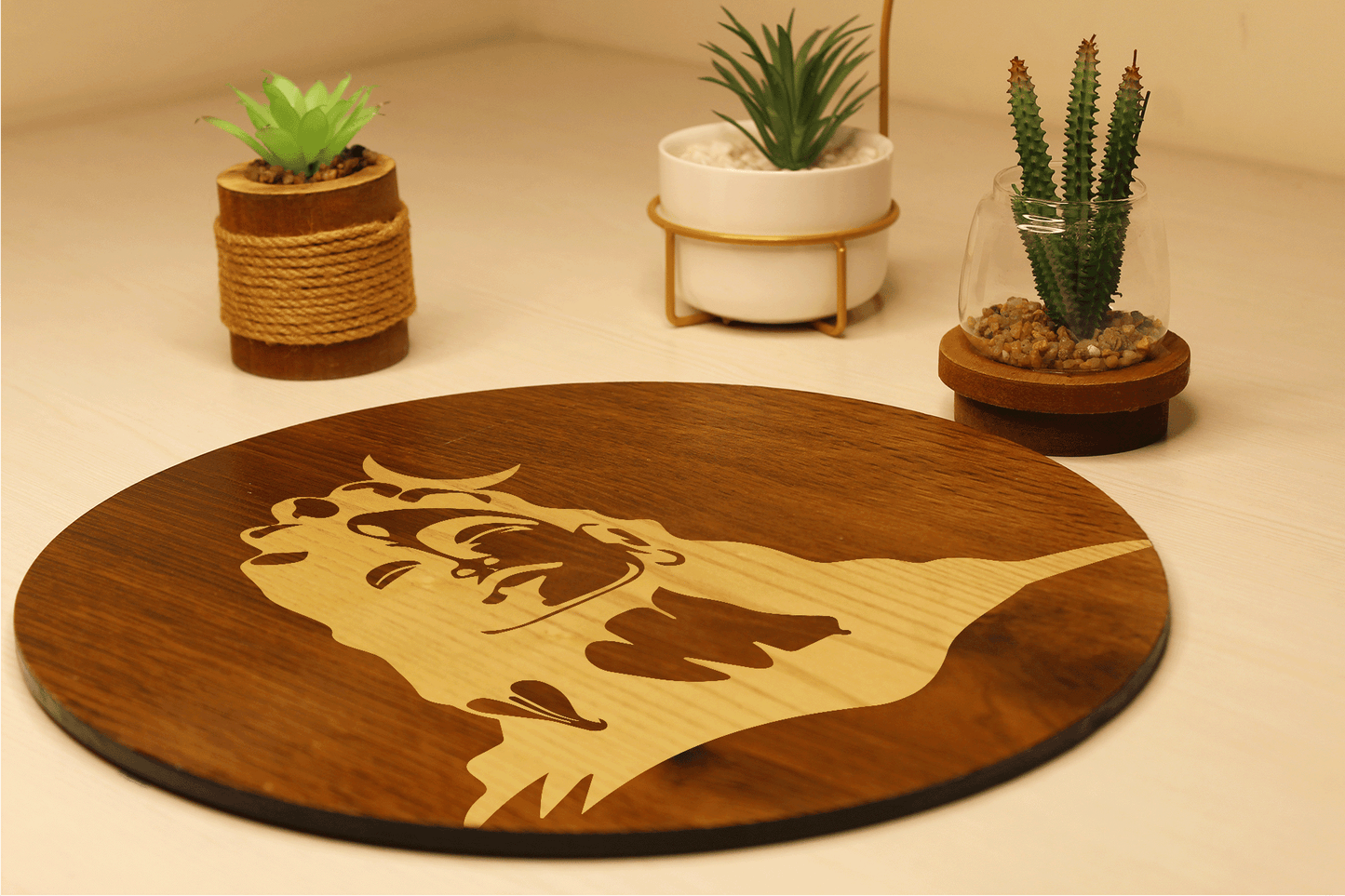 Adiyogi in Dhyan Mudra – Hand Crafted Veneer Art (Brown)