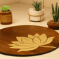 Blooming Lotus-Hand Crafted Veneer Art (Brown)