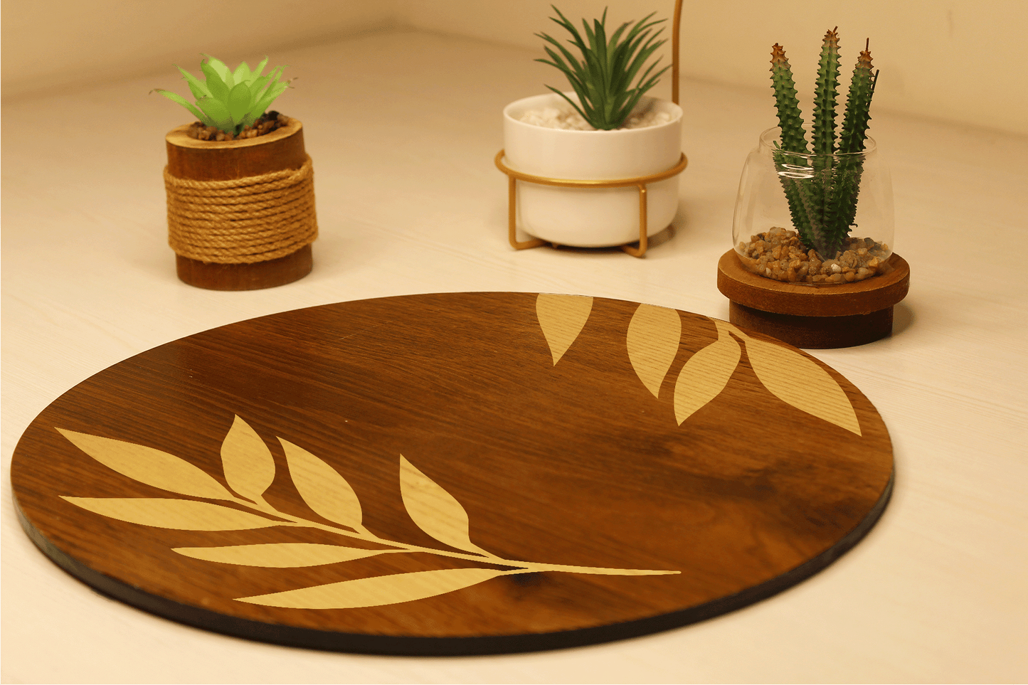 Serene Branch-Hand Crafted Veneer Art(Brown)